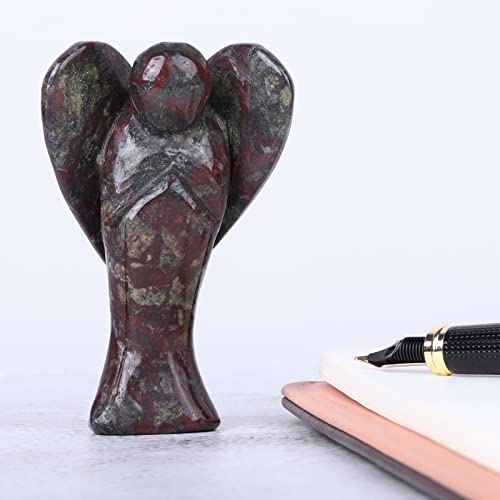 KYEYGWO 7.5 cm Dragon Bloodstone Gemstone Angel Figurine - Image 4