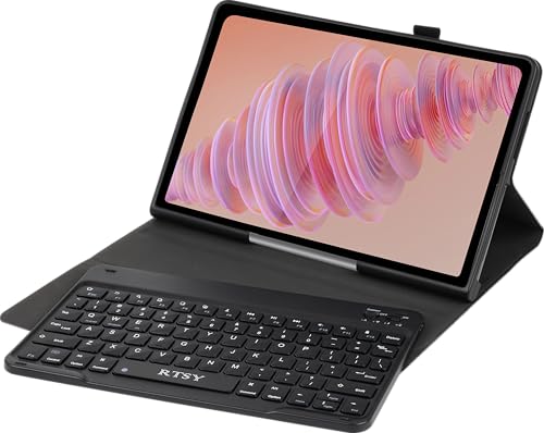 Image of RTSY Keyboard Case for for Lenovo Tab Plus 11.5 Inch 2024 with Anti Drops Keys, PU Leather Case with Magnetically Detachable Wireless Bluetooth KB