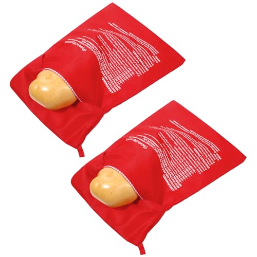 Comparison: How To Best Microwave A Potato 9 2 PCS Red Baked Potato Microwave Bag, Reusable Potato Bags for Microwave for Express Perfectly Cooked Potatoes