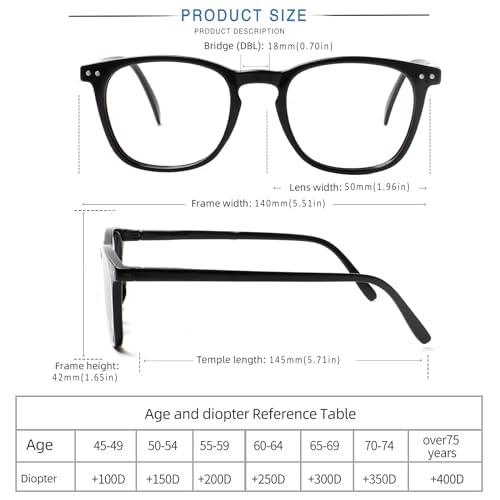 Image of Henotin 3-Pack Blue Light Blocking Reading Glasses,Spring Hinge Computer Readers for Men Women,Anti UV Ray Filter Eyeglasses (Mixed Color-1, 2.75, Diopters)