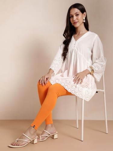 Image of TWIN BIRDS Super Stretchable Cotton Elasthane Fabric Ankle Length Leggings for Women