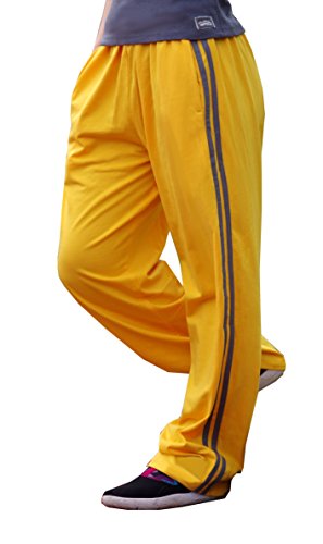 Crazee Wear California Yellow with Grey Stripe Relaxed Fit Pants
