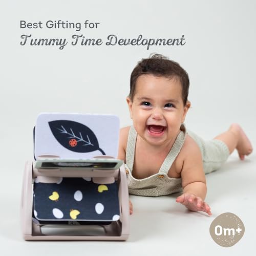 Image of Taf Toys Black & White Rattling Spinning Book High Contrast Newborn Baby Toy 0-6 6-12 Months with Mirror for Visual Stimulation, Tummy Time & Early Cognitive Development, Montessori Learning Activity