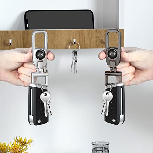 Image of Metal Car Fob Keychain,Heavy Duty Key Chain with 2 Detachable Key Rings,Key Holder Clip for Keychains Accessories Men And Women