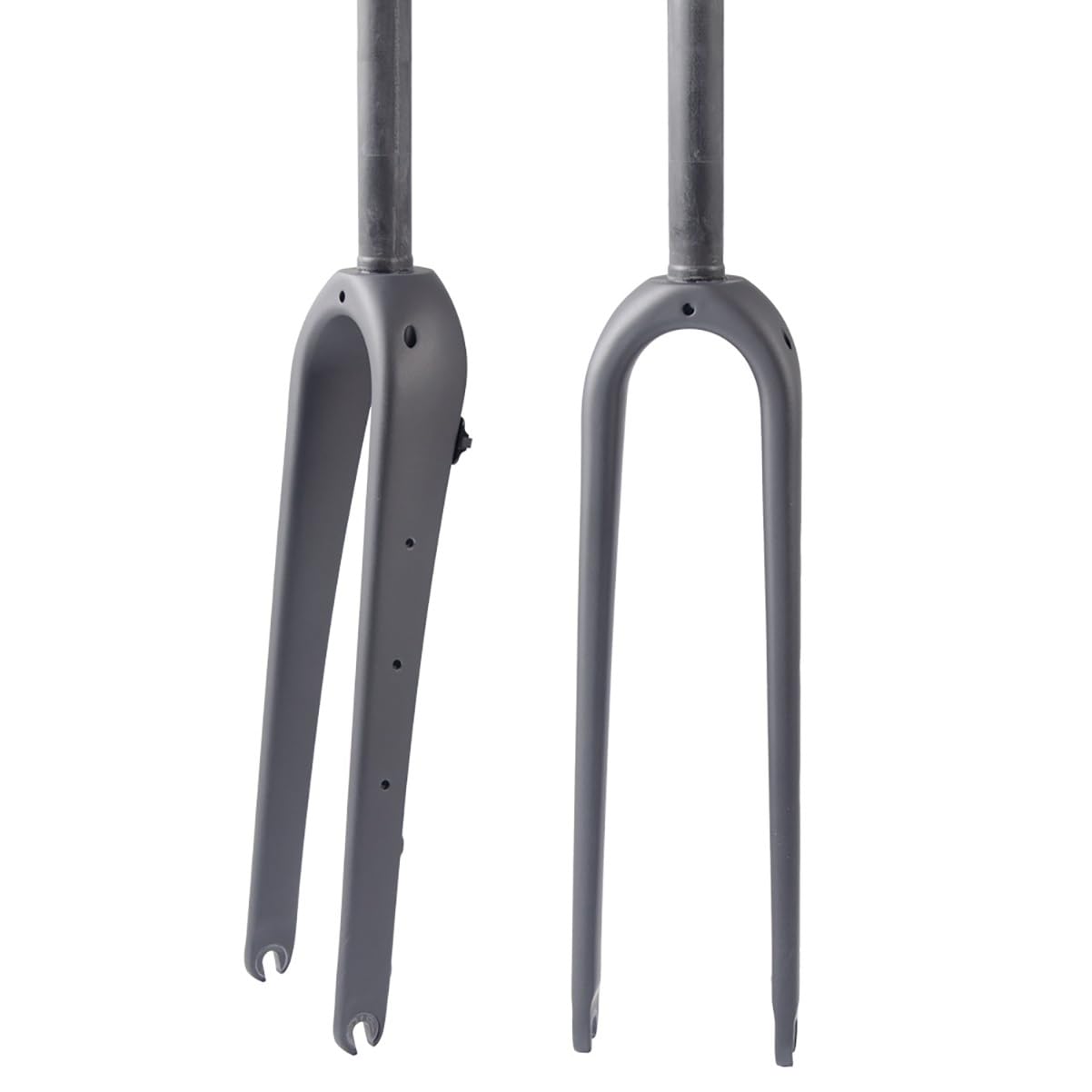 Gravel Kohlefaser Rennrad-Starre Gabel 700C 1-1/8'' Gerades/konisches Rohr Fahrrad-Vorderradgabel Scheibenbremse 9X100 Mm Schnellspanner Fahrrad-Starre Gabel(Matt Black-Straight)