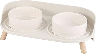 Raised Elevated Ceramic Cat Food Bowl Set