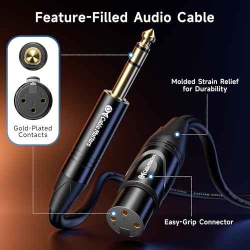 Image of Cable Matters 6.35mm (1 /4 Inch) TRS to XLR Cable (Male to Female) 6 Feet