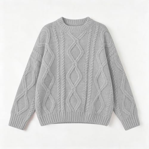 Women's Cable Knit Sweater Fall Oversized Chunky Knit Pullover Daily Wear - image 5