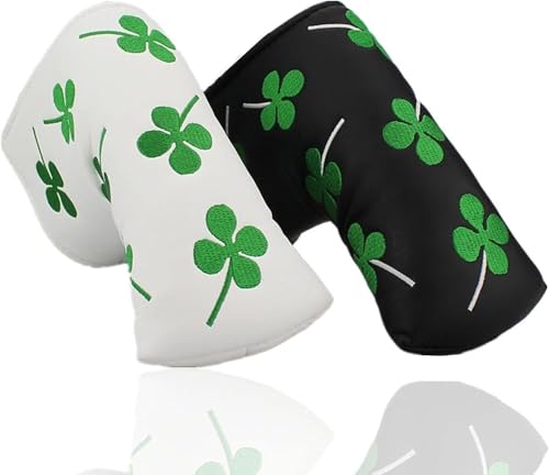 Hominas Golf Putter Cover Vierblättriges Golfschlägerhaube Putter Schweres Pelzfutter zum üben für Universal Alle Marken Clubs