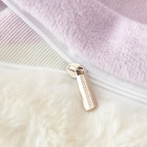 Sacebeleu Kissenbezug 40x80cm 2er Set Plüsch Biber Flanell Flauschig Lila Weiß Herzen Zierkissenbezug Kissenhülle Doppelpack Winter… – Ansicht 6
