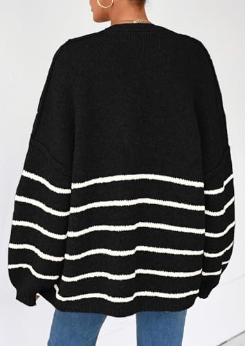 Image of PRETTYGARDEN Womens Oversized Cardigan Sweaters 2026 Fall Long Lantern Sleeve Knit Open Front Lightweight Sweater