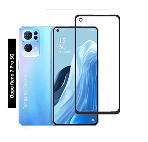 Image of Screen Protector for Oppo Reno 7 Pro (Black) Tempered Glass Edge-to-Edge 3D Screen Guard With Installation Kit