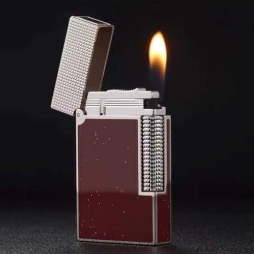 Encendedor flip de latón acabado pintado, llama suave azul miniatura 2