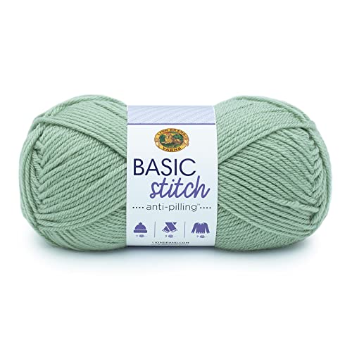 Image of Lion Brand Yarn Basic Stitch Anti-Pilling Yarn for Crocheting, Knitting, and Crafts, Sage, 1 Pack