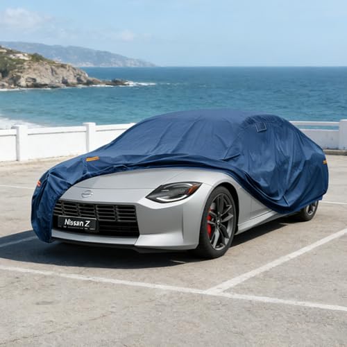 Image of Kaugung Custom Fit Car Cover for Nissan 370Z, 350Z & Nissan Z, Heavy Duty Waterproof All Weather Outdoor Protection, Breathable Full Exterior Cover with Vent, Rain Sun Snow UV Proof