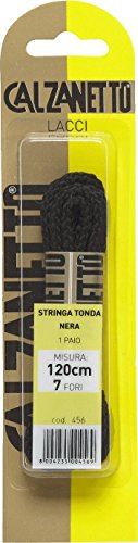 Lacets de chaussures ronds 120 cm Noir Calzanetto Stringa Tonda pour baskets