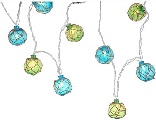 NIOSTA 8.8ft Rustic Subtle Decorative String Lights, 10 Nautical Fishing Float Ball Lights,Beach Themed Outdoor Lights for Cotttage Room Aesthetic Decorations