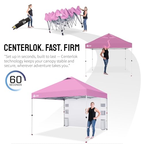Image of CROWN SHADES Canopy Tent 10x10 Pop Up Canopy with Side Pockets, Pink