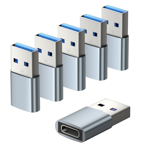 Image of Lemorele 10Gbps USB to USB C Adapter 6 Pack, Type C Female to USB A Male Adaptor Fast Charge and Sync Converter Compatible with All USB A Devices: Computer, Laptops, Chargers, and MacBook