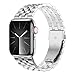 iiteeology Compatible with Apple Watch Bands 42mm/41mm/40mm, Luxury Stainless Steel Link Bracelet for Apple Watch Ultra 3/Ultra 2/Series 1-11 - 5 Beads, Silver