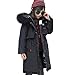 Produktbild LSERVER Winter Mädchen Daunenjacke Gedruckt Warme Pelzkragen Kinder Winterjacke, Schwarz, 122/128(Fabrikgröße: 130)