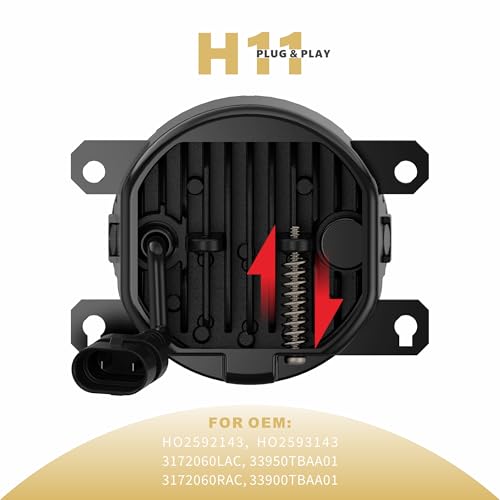 LED Fog Lights Assembly Compatible with 2013-2021 Honda Civic 2013-2015 Accord 2015-2020 Fit 2019-2020 HR-V DOT Approved for Honda Civic Sedan Coupe Hatchback Black 1 Pair - Image 3