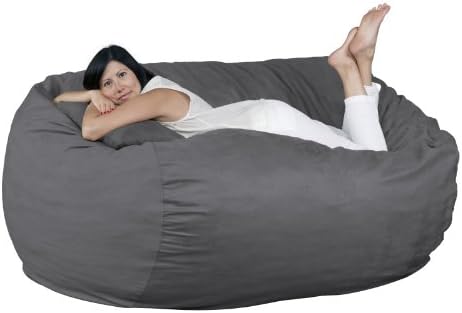 FUGU Bean Bag Chair, Premium Foam Filled 6 XL, Protective Liner Plus Removable Machine Wash Grey Cover