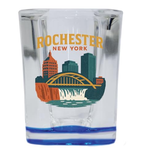 Vaso de shot cuadrado base azul 2 oz