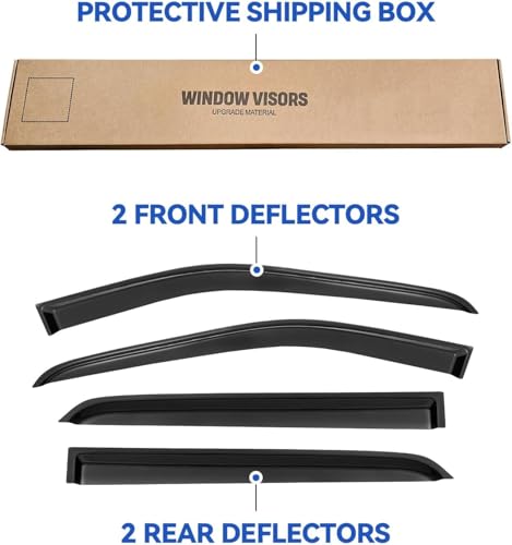 Image of Window Visors Rain Guards for 2018 2019 2020 2021 2022 2023 2024 Nissan Kicks, Out-Channel Window Vent Wind Deflectors Visors Shades for 18-24 Kicks