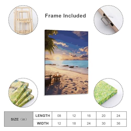 Toile de plage romantique d'exception pour décoration murale moderne