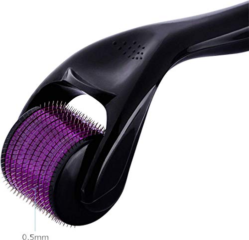 Image of Roller 540 Titanium Needles Roller Treating Acne, Scars, Skin Hair Loss, Wrinkles, Blackheads, Ageing- Reducing Blemishes Scars Potholes Cellulite Stretchmarks (0.75 MM)