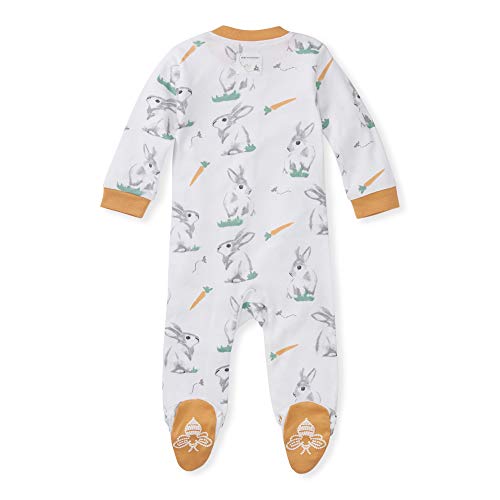 Image of Burt's Bees Baby unisex-baby Sleep & Play, Organic One-piece Romper-jumpsuit Pj, Zip Front Footed Pajama