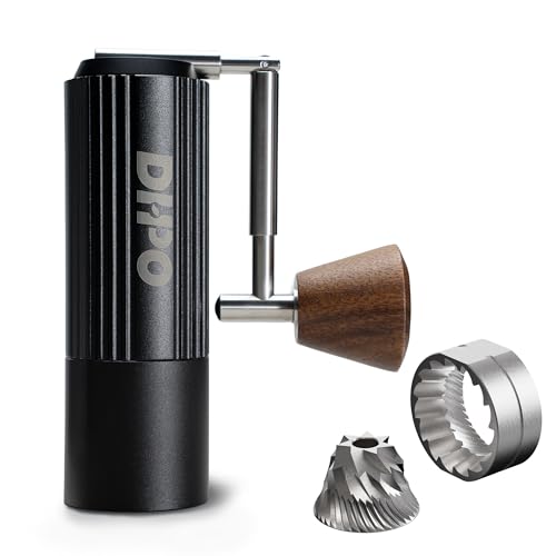 DHPO Sky-Two Manual Coffee Grinder With 7 Axis Stainless Steel Conical Burr Mill, Portable Hand...