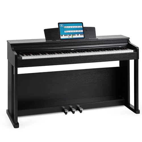 McGrey DP-19 SM E-Piano - 88 gewichtete Tasten mit Hammermechanik und Anschlagdynamik - 8 Klänge - Dual- und Transpose-Funktion - Tastaturabdeckung - 3 Pedale - Schwarz matt