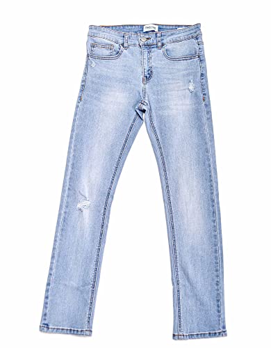 RING OF FIRE Boy's Tumble Denim Skinny Jeans Overcast 12