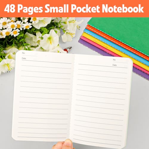 Petits blocs-notes lignés à couverture colorée, 10 couleurs de mini carnets de poche