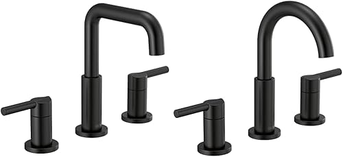 Delta Faucet Nicoli - Grifo de baño de 3 agujeros, negro mate, 35749LF-BL