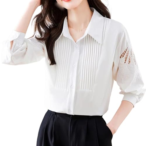 Chemisier d'été manches longues femme vintage haut décontracté chic