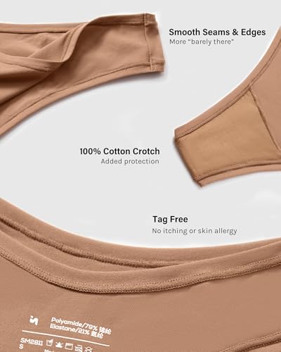 Image of INLYRIC Women's Inbarely Soft Thong - No Show Sexy Panties Breathable V-waisted Ladies Underwear 3 Pack