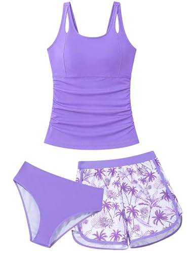 Image of TUONROAD Girls 3pcs Tankini Swimsuit Size 11-16 Bathing Suits for Teens