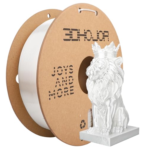 Image of 3DHoJor Silk PLA Filament 1.75mm, PLA Filament 1.75mm Silk Shiny 3D Printer Filament, 1kg Cardboard Spool (2.2lbs), Dimensional Accuracy + /- 0.03 mm, Fit Most FDM Printer(White)