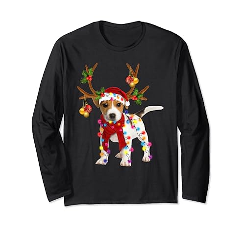 Jack Russell Splendida renna Jack Russell albero di Natale luce decorazione di Natale, Jack Russell regalo amante di Natale, renna Jack Russell albero di luce regalo di Natale, ornamenti di Natale, albero di Natale leggero, sciarpa di Natale