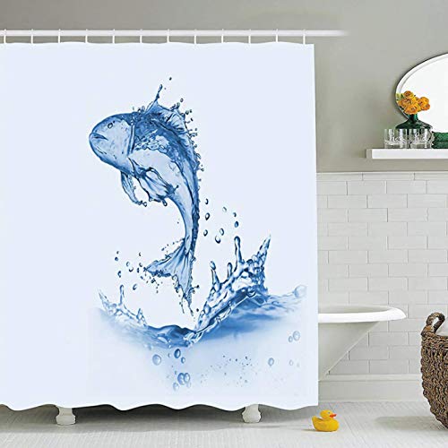 Rideau de douche poisson rouge pour éviter l'eau sur le sol - 3