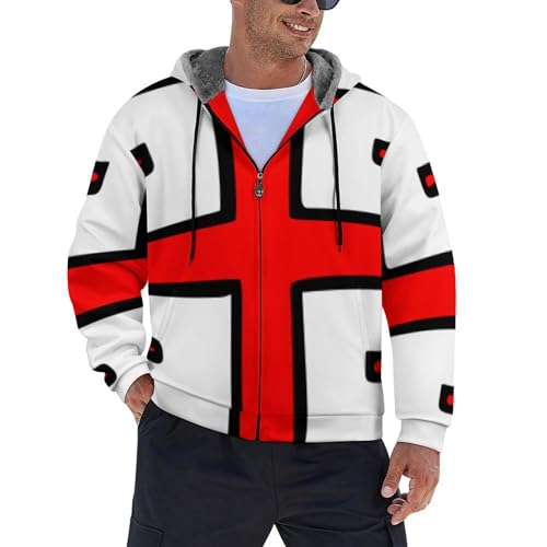 Veste polaire homme doublure peluche à motif drapeau Géorgie