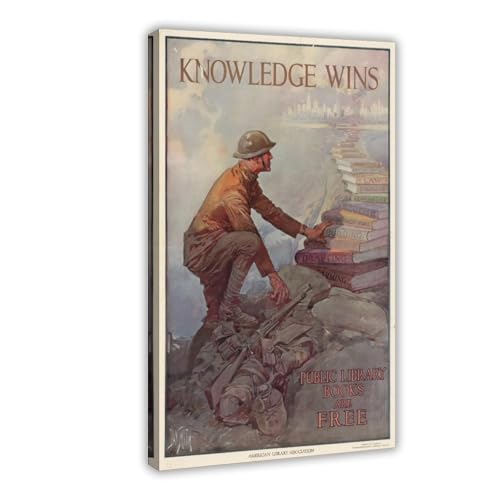 Impression sur toile décoration murale pour bureau WCYB Knowledge Wins 1918