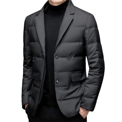 Men's Down Blazer Youth Warm Winter Slim Casual Solid Color Blazer2