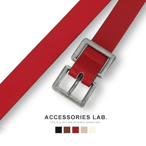 Women Belt with Vintage Square Buckle Ladies Faux Leather Waist Belt for Jeans Pants Dresses4