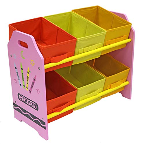 Kiddi Style Cajas Almacenaje Juguetes - Madera - Par Ninos -Diseño de ceras de colores