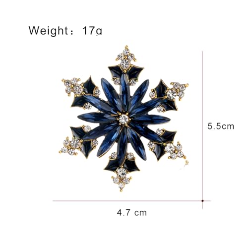 Image of Rhinestone Flower Brooch Pin for Women Red Black Purple Flower Broochs Pin Hat Christmas Brooch Jewelry