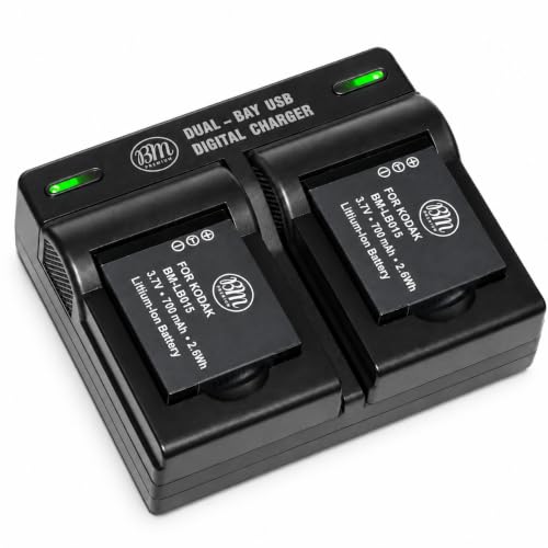 BM 2 LB-015 Batteries & Dual Charger for Kodak PIXPRO WPZ2